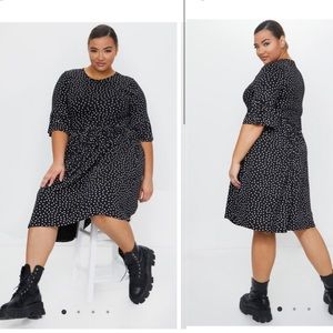 Polka Dot Babydoll Midi Dress